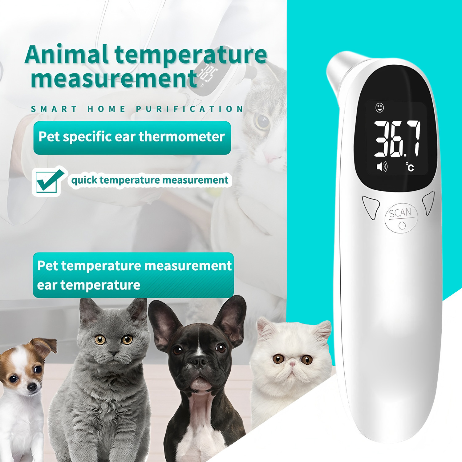 Pet Supplies App - Termômetro Digital para Orelhas de Animais