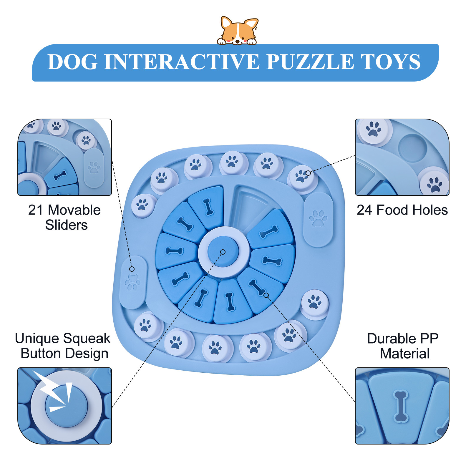 Brinquedos interativos de queb - Dog Treat Puzzle Toy avaliação e preço